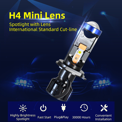 H4 মিনি লেন্স Led হেডলাইট বাল্ব 45W হাই লো বিম Led প্রজেক্টর হেডলাইট H4 কার Led হেডলাইট