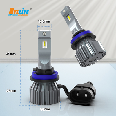 Fanless Super Bright Led Headlights H11 12V  4800LM Etclite I7FL